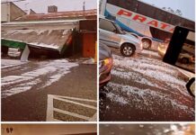 Chuva de granizo interrompe rodovia e causa estragos