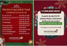 Confira os horários do comércio de rua de Jaú para dezembro – HOJE, 5, COMÉRCIO ABRE ATÉ ÀS 22h