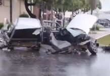 Veículo parte ao meio após grave acidente e chama atenção na manhã de domingo