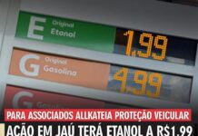 ETANOL A R$1,99 E GASOLINA POR R$ 4,99 EM JAÚ;