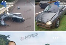 Mulher morre após colisão entre moto e carro na rodovia Jaú-Barra