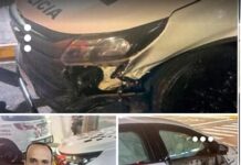 Azarado! Homem destrói duas viaturas da Polícia Militar após sair de bar