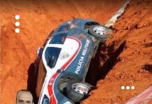 Viatura da PM despenca em buraco e perseguição quase termina em tragédia