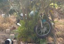 Jaú registra acidente impressionante com moto cravada entre palmeiras