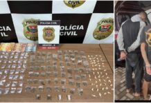 Menor de idade é apreendido e jovem preso após cerco da Polícia Civil em ponto de tráfico