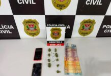 Jaú tem flagrante de tráfico. Suspeito tenta destruir celular durante ação da DISE e acaba preso