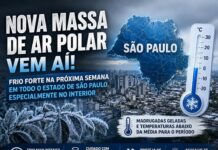 NOVA MASSA DE AR POLAR PODE FAZER O FRIO VOLTAR COM FORÇA À NOSSA REGIÃO E A TODO O ESTADO DE SÃO PAULO