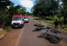 Grave acidente envolve três motos na vicinal Jaú-Potunduva