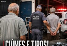 Homem de 50 anos é preso após atirar contra idoso de 64 anos durante discussão por ciúmes