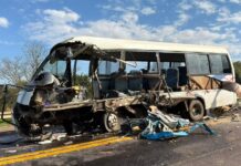 Ônibus de trabalhadores rurais bate em caminhão e deixa feridos
