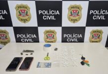 Flagrante! Polícia Civil prende R.S.O. com cocaína, maconha e material do tráfico