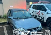 Veículo furtado é recuperado pela Polícia Militar em Jaú